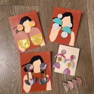 That Clay Girl Co - Set of 4 Handmade Clay Earrings Bundle